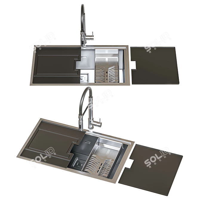 Artinox 3-Piece Sink Set 3D model image 4