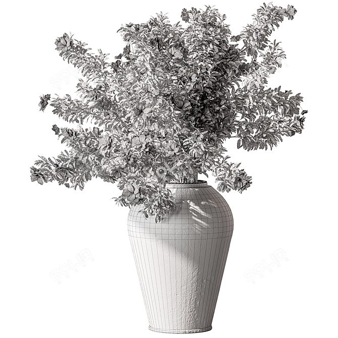  737 Flower Bush Plant 3D model image 4