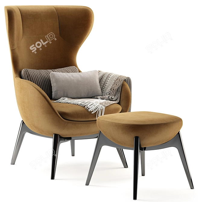 Elegant TAYLOR Armchair Set 3D model image 1