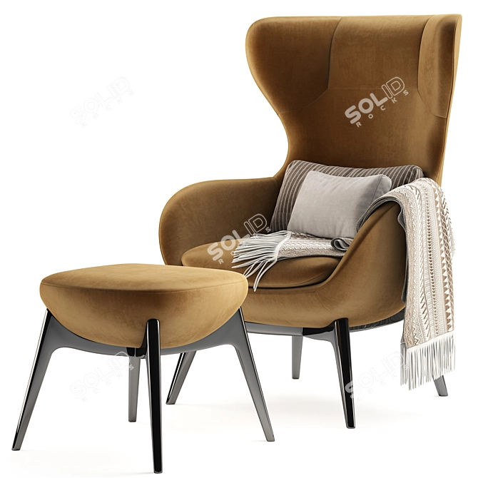 Elegant TAYLOR Armchair Set 3D model image 2