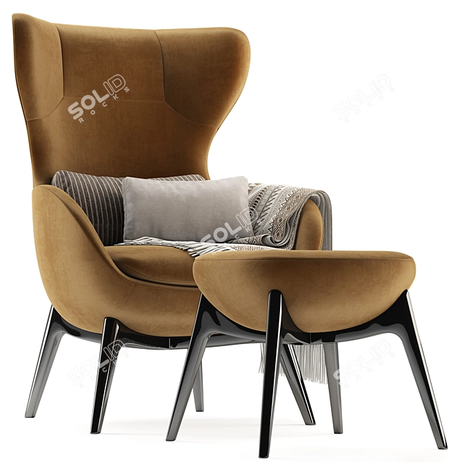 Elegant TAYLOR Armchair Set 3D model image 4