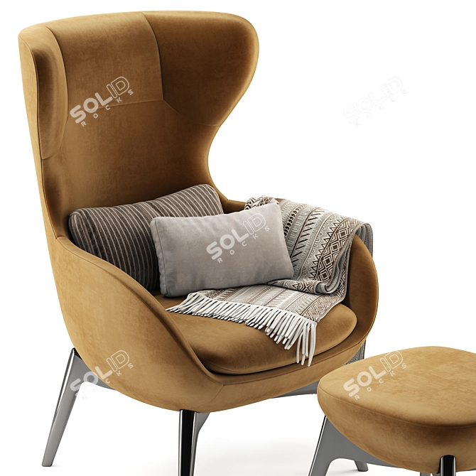 Elegant TAYLOR Armchair Set 3D model image 5