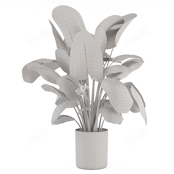 Handmade Stone Pot Indoor Plants 3D model image 5