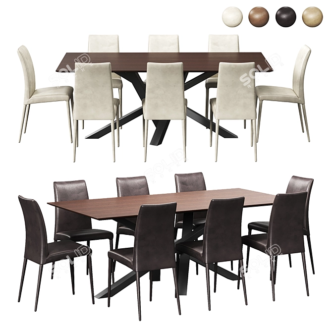 Modern Reflex Chair and Table 3D model image 1