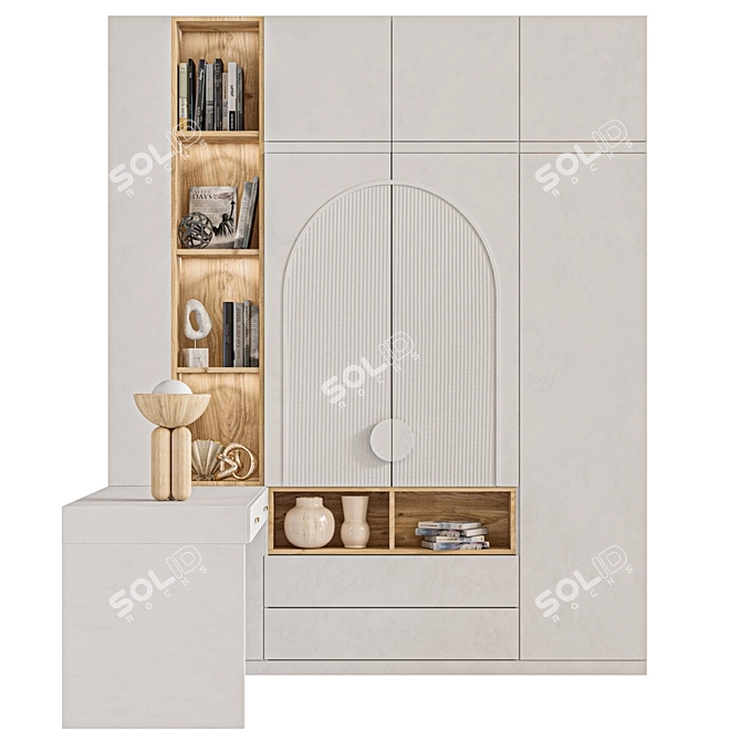 Decorated Cabinet & Book Models 3D model image 2