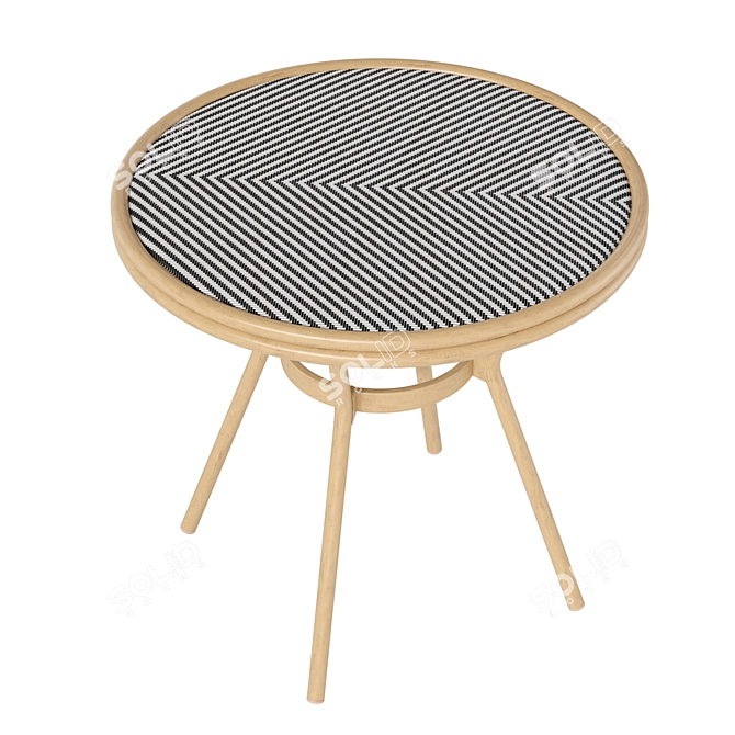 French-style Woven Plastic Garden Table 3D model image 2