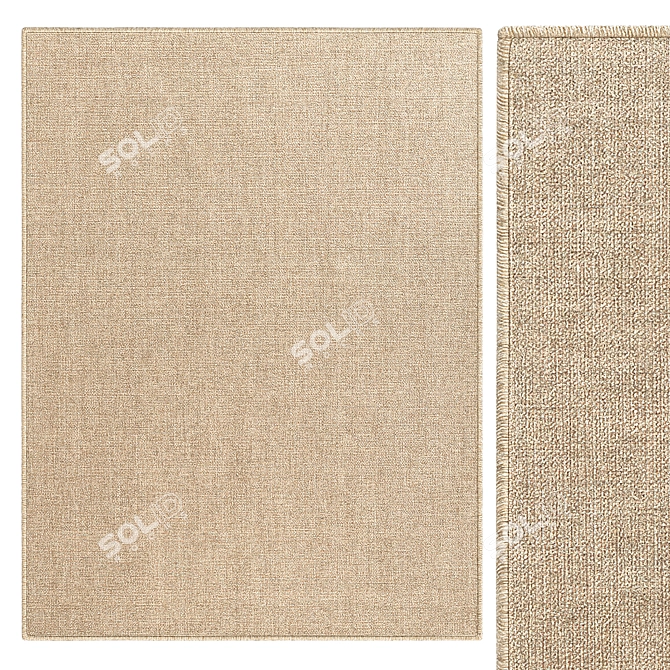 Essen Jute-Effect Indoor/Outdoor Rug 3D model image 1