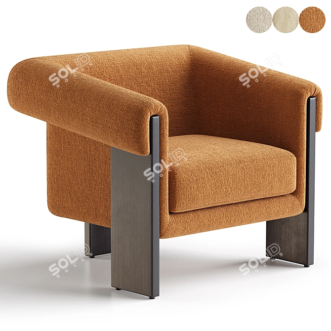 Luxurious Maplin Chair in Lander Shade 3D model image 1