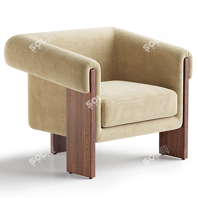 Luxurious Maplin Chair in Lander Shade 3D model image 2