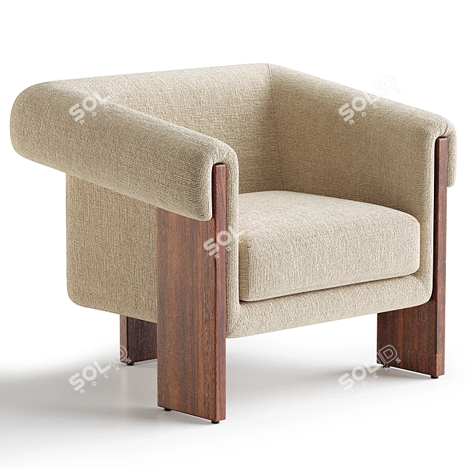 Luxurious Maplin Chair in Lander Shade 3D model image 3