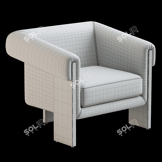 Luxurious Maplin Chair in Lander Shade 3D model image 6