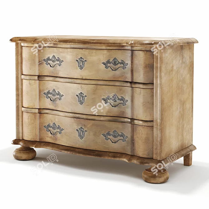 Luxury Gustave III Chest Drawers 3D model image 1