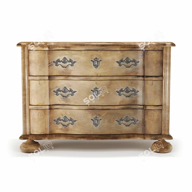 Luxury Gustave III Chest Drawers 3D model image 5