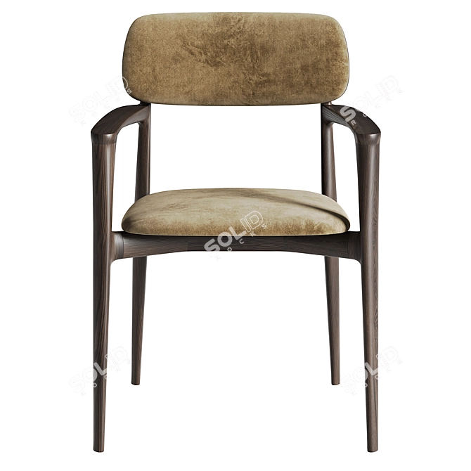 Sleek Poliform CURVE Dining Chair 3D model image 2