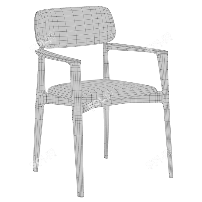 Sleek Poliform CURVE Dining Chair 3D model image 6