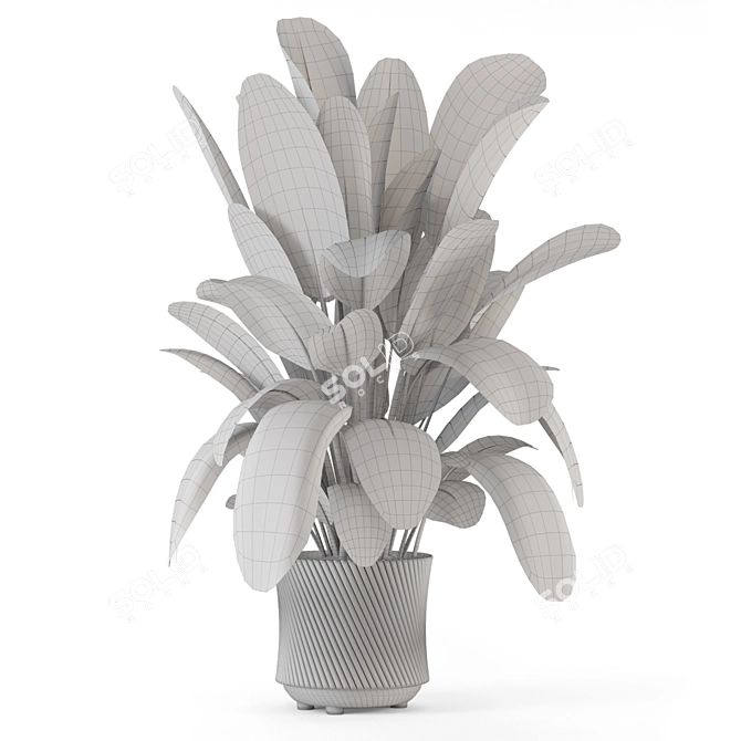 Artisan Stone Pot Indoor Plants 3D model image 5