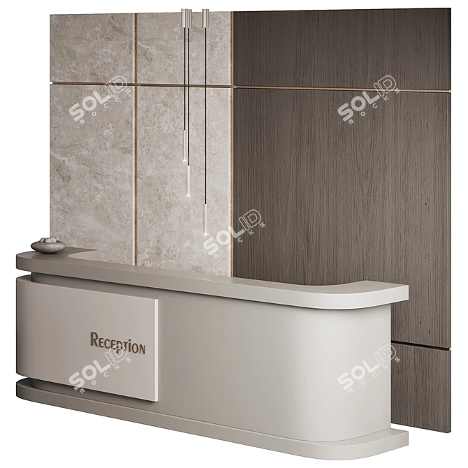 Modern Reception Desk Set 3D model image 3