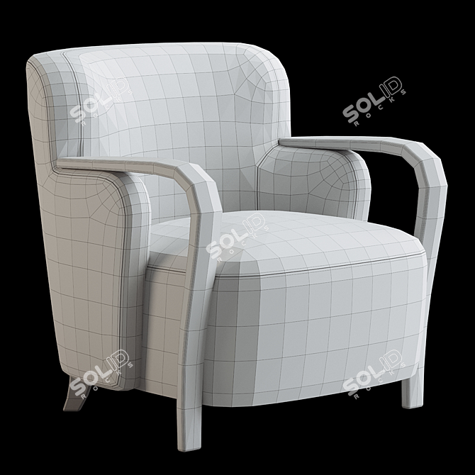 Stylish Walnut Accent Chair 3D model image 6