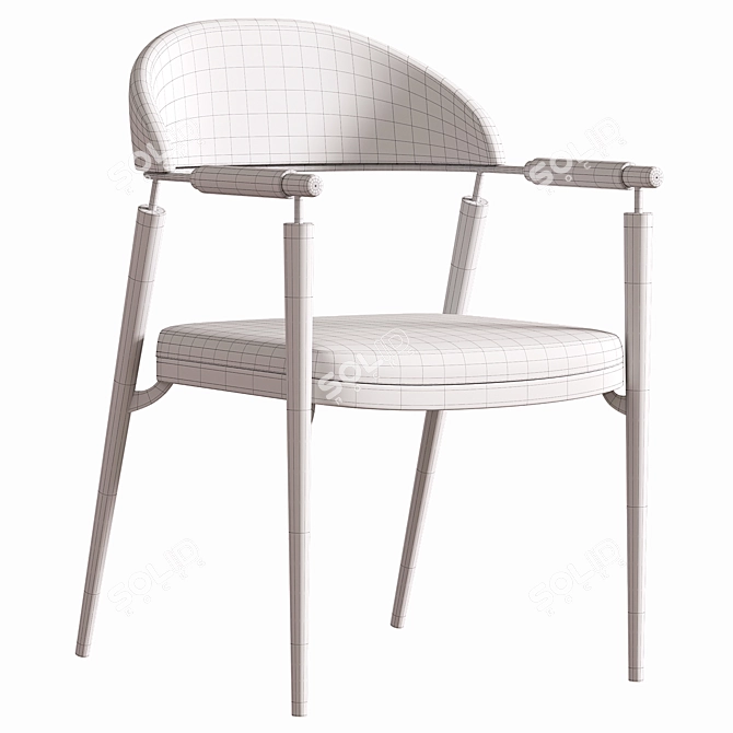 Italian Stainless Steel Dining Chair 3D model image 3