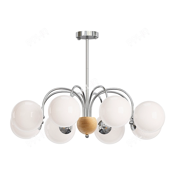 Modern Chrome Chandelier Fixture 3D model image 1