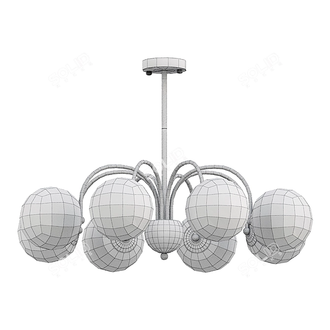 Modern Chrome Chandelier Fixture 3D model image 2