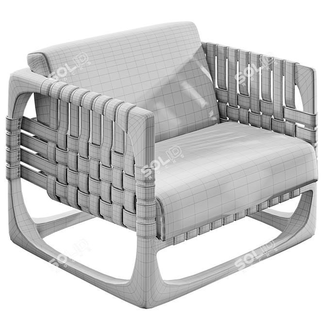 Rustic Charm Bungalow Chair 3D model image 2