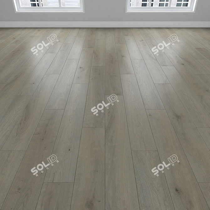 Oak Parquet Flooring Set 3D model image 2