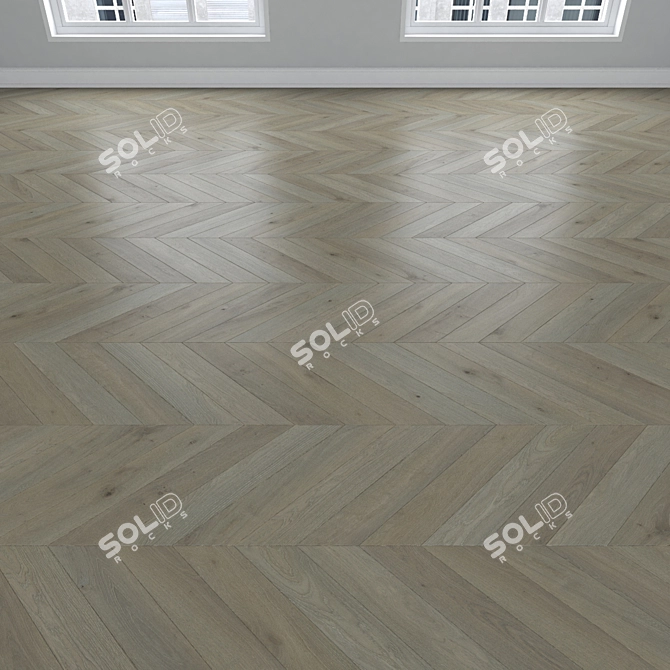 Oak Parquet Flooring Set 3D model image 4