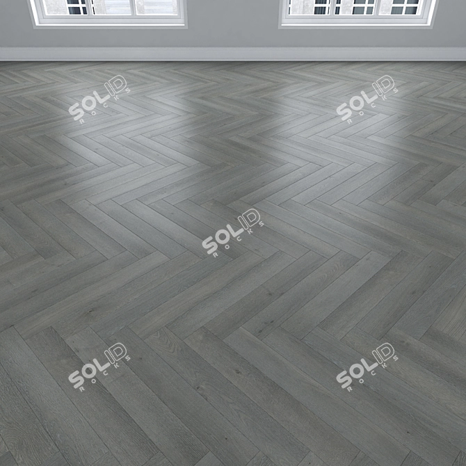 Oak Parquet Collection: Linear, Chevron, Herringbone 3D model image 3