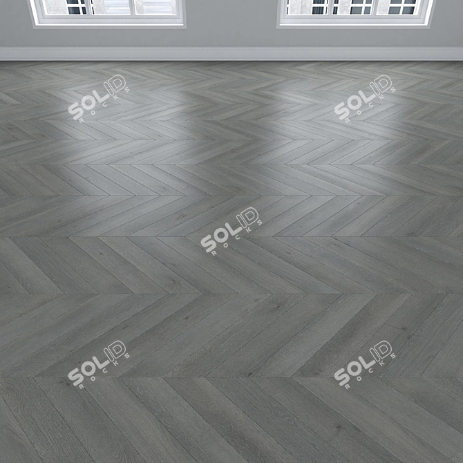 Oak Parquet Collection: Linear, Chevron, Herringbone 3D model image 4