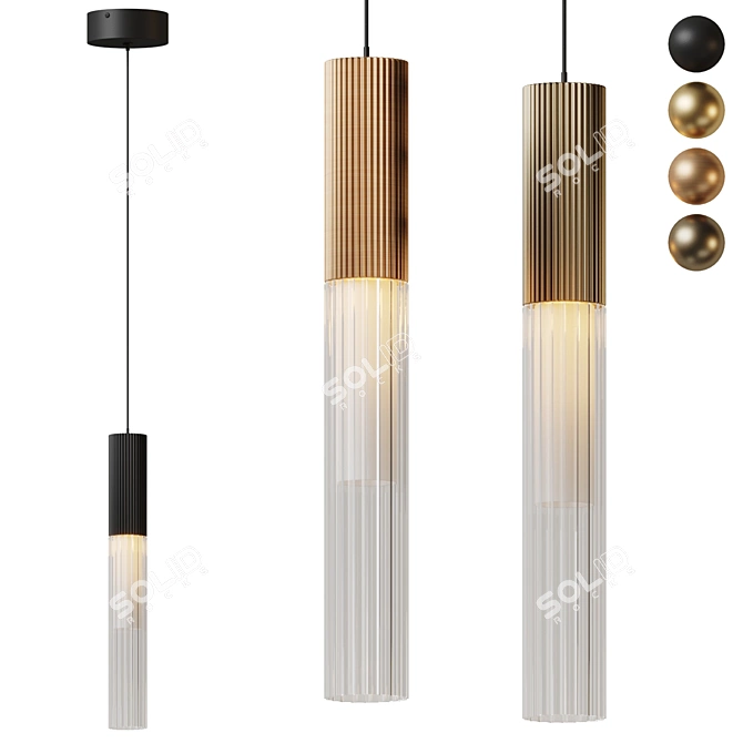 Reeds Pendant Light: Sleek Elegance 3D model image 1