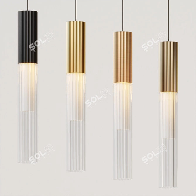 Reeds Pendant Light: Sleek Elegance 3D model image 3