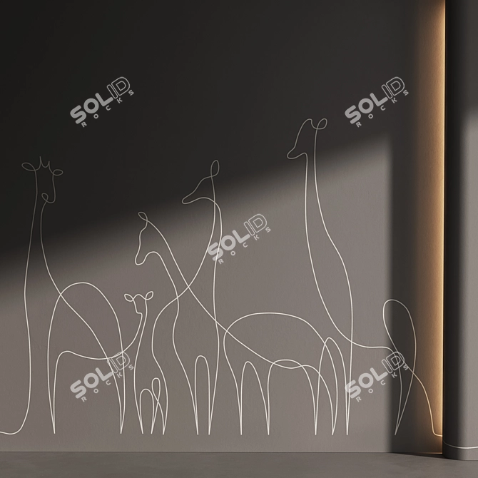 Giraffe Pattern Wallpaper 4K Texture 3D model image 4