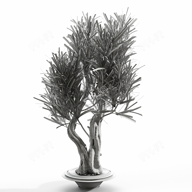 Elegant Branch Vase Decor 3D model image 2