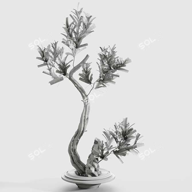 Elegant Branches in Glass Vase 3D model image 2