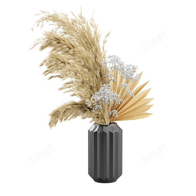 Elegant Pampas Arrangement Vase 3D model image 5