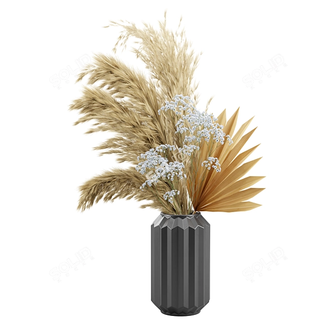 Elegant Pampas Arrangement Vase 3D model image 6