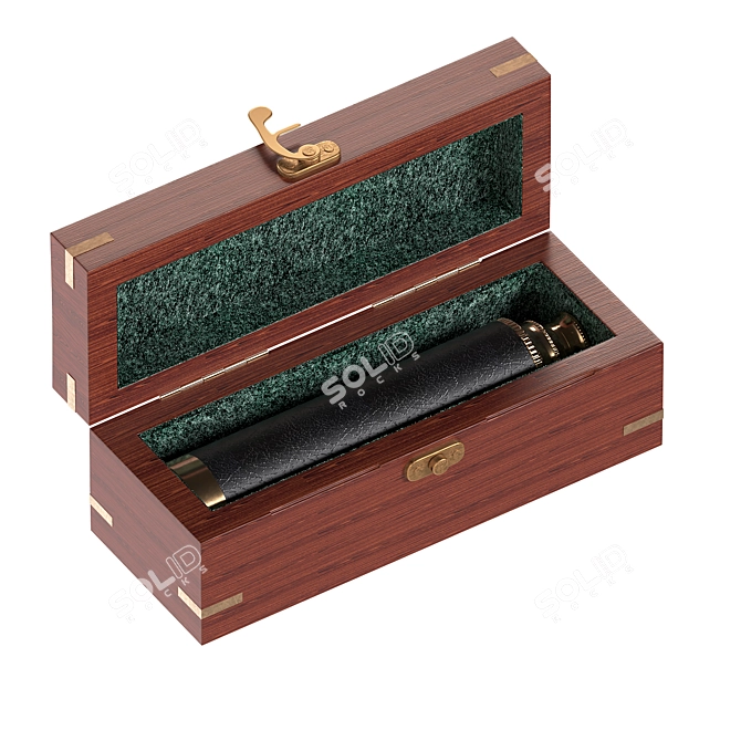 Wooden Case Spyglass Ornament 3D model image 2