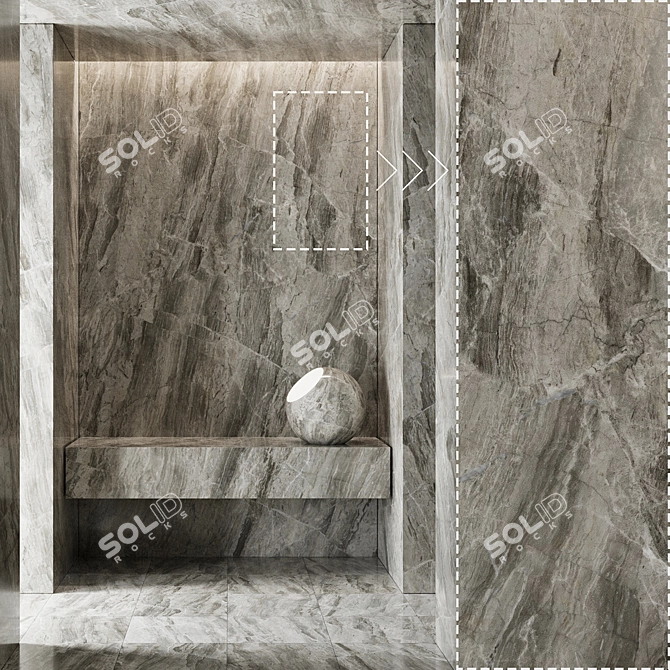 High-Detail Marble Stone Panels 3D model image 1