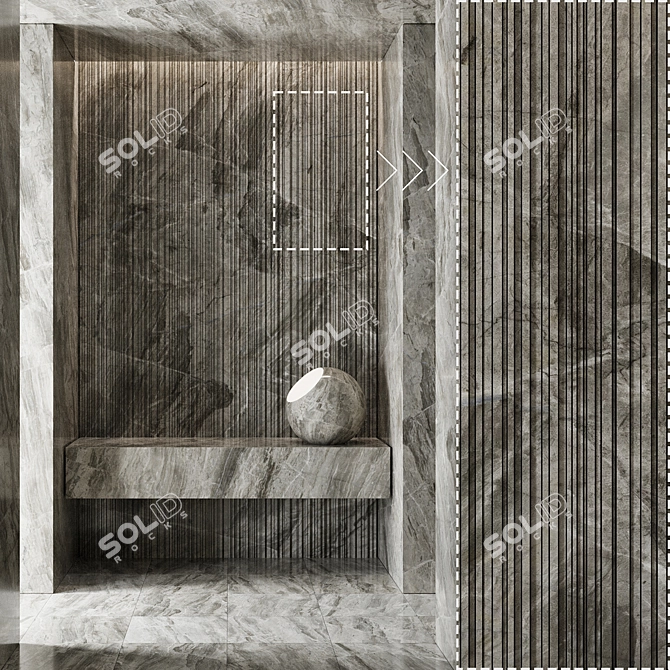 High-Detail Marble Stone Panels 3D model image 3