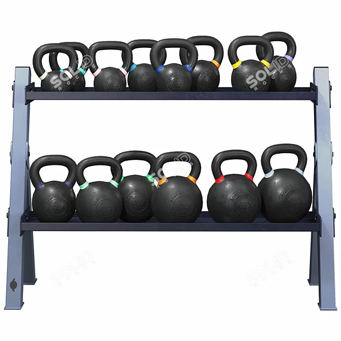 Rugged Gym Dumbbell Rack Stand 3D model image 2