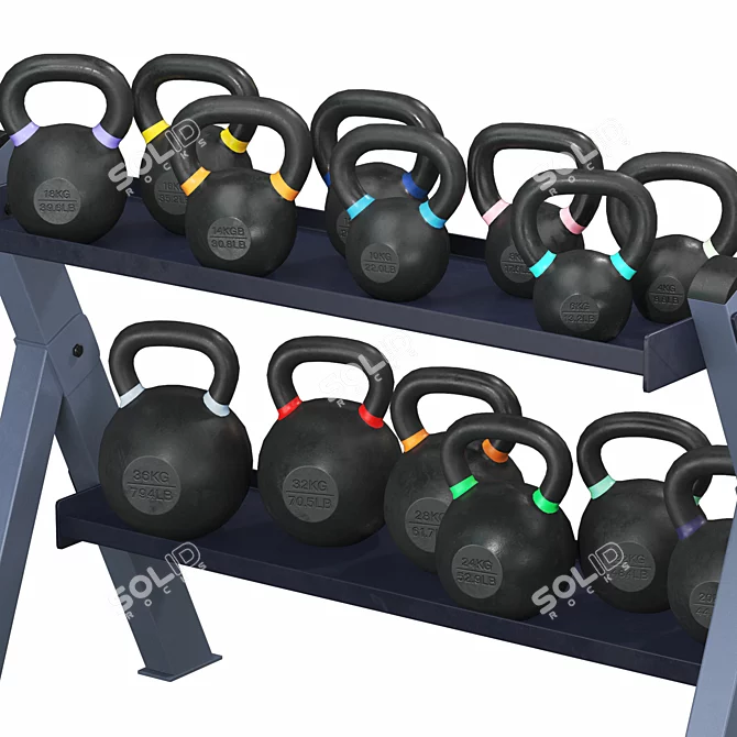 Rugged Gym Dumbbell Rack Stand 3D model image 3