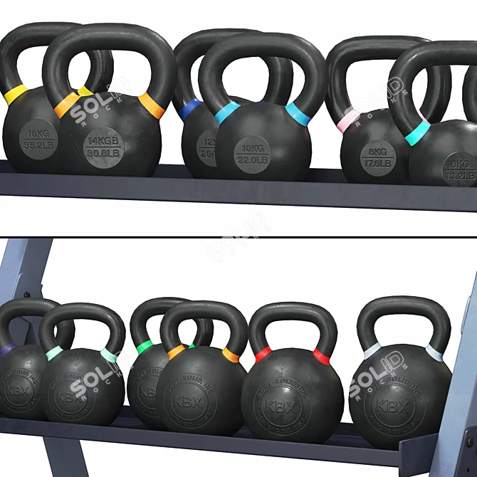 Rugged Gym Dumbbell Rack Stand 3D model image 4