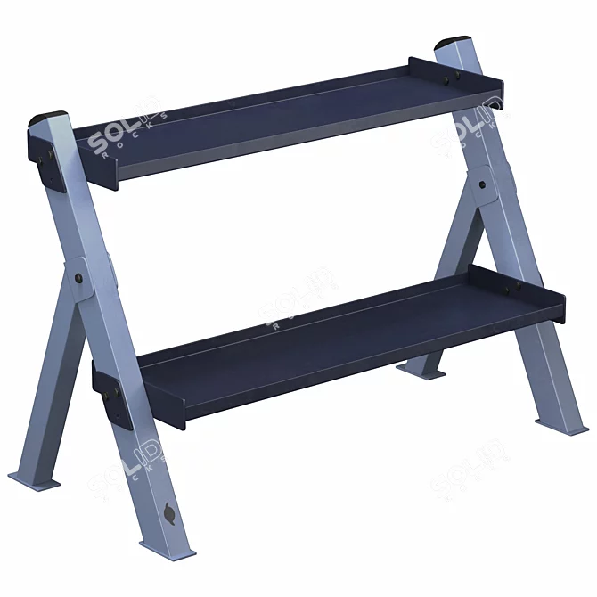 Rugged Gym Dumbbell Rack Stand 3D model image 5