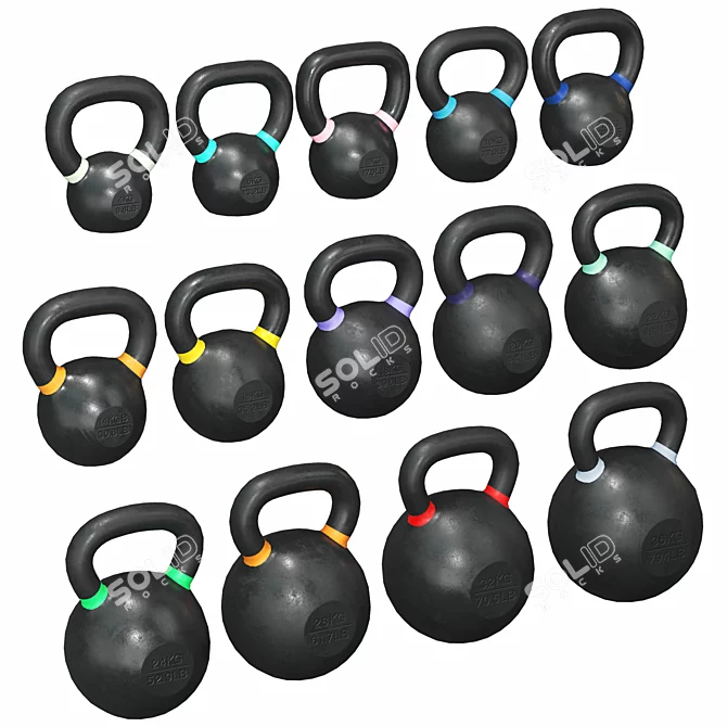 Rugged Gym Dumbbell Rack Stand 3D model image 6