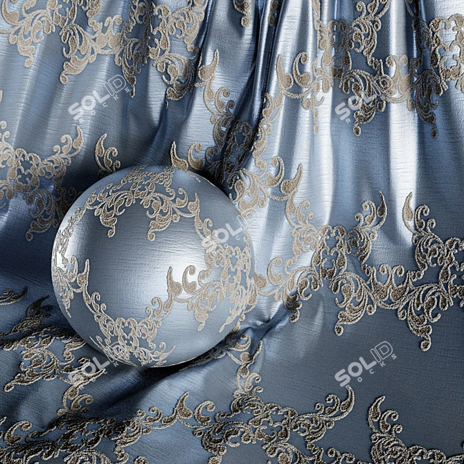 Damask Floral Jacquard Collection - 4 Colors 3D model image 5