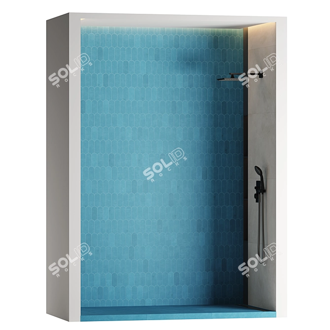 Sliding Door Shower Cabin - Wave 3D model image 2