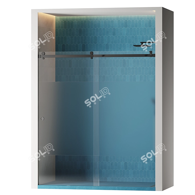 Sliding Door Shower Cabin - Wave 3D model image 3