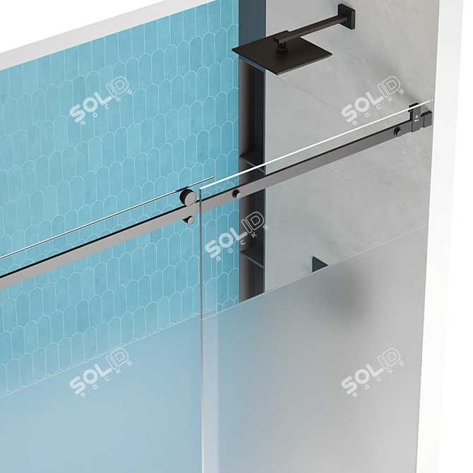 Sliding Door Shower Cabin - Wave 3D model image 5