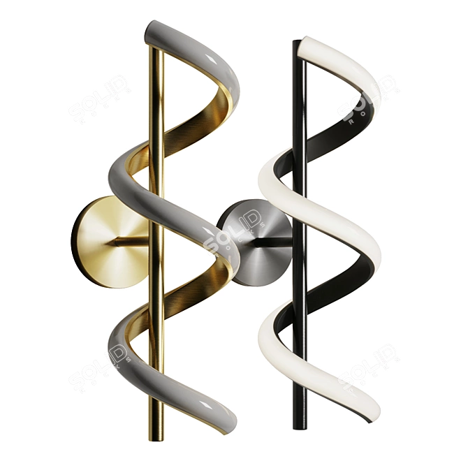 Spiral Wall Lamp Metal Acrylic 3D model image 1